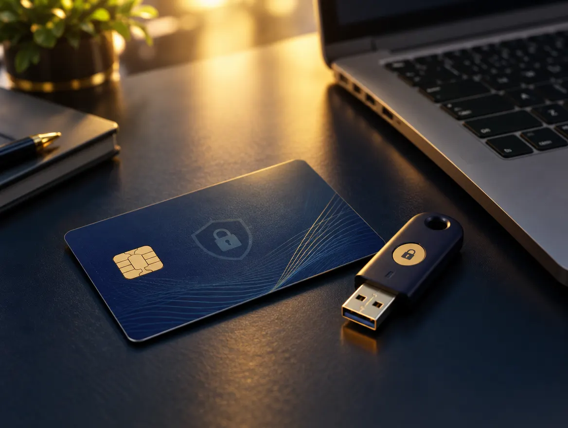 Token de certificado digital sobre a mesa